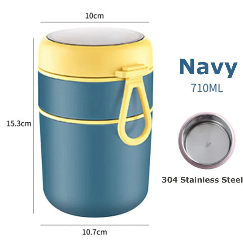 530ml/710ml Stainless Steel Insulated Lunch Thermos Containers