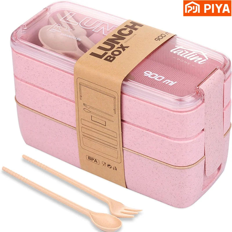 3-In-1 Bento Box Style Lunch Containers