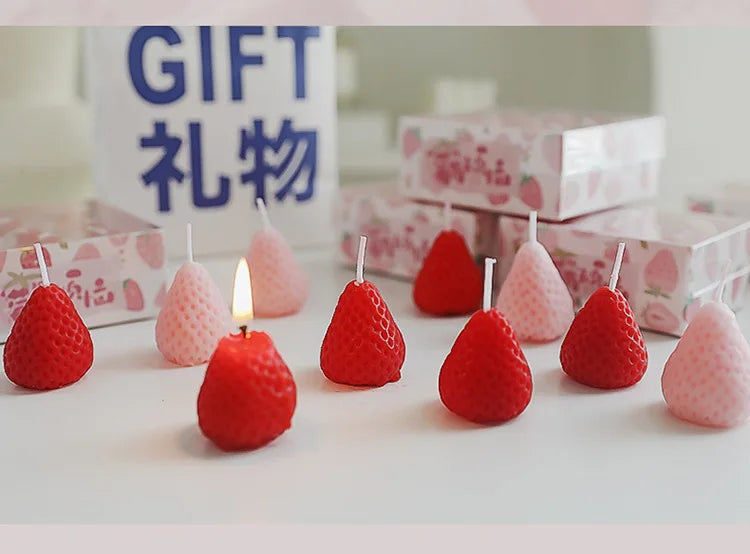 Strawberry Aromatherapy Candles with Gift Box