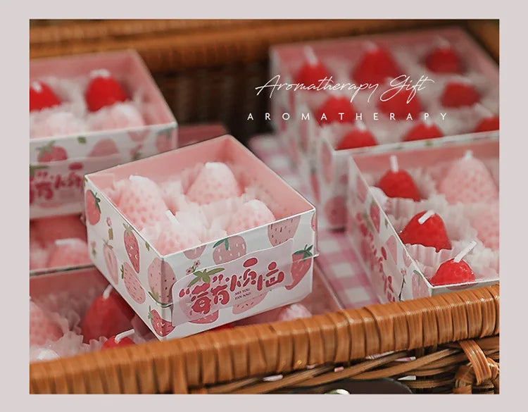 Strawberry Aromatherapy Candles with Gift Box