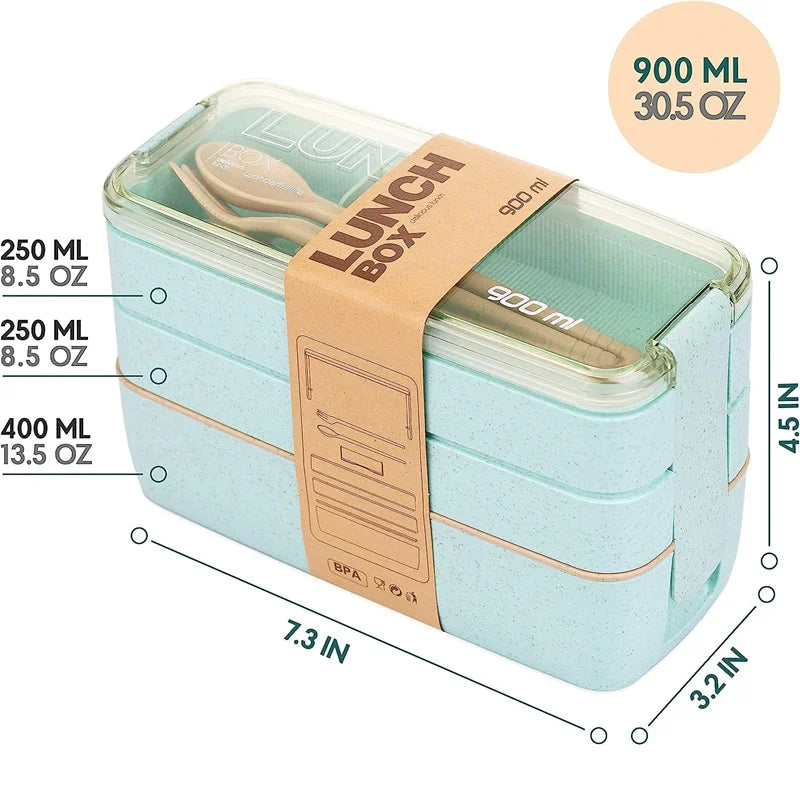 3-In-1 Bento Box Style Lunch Containers