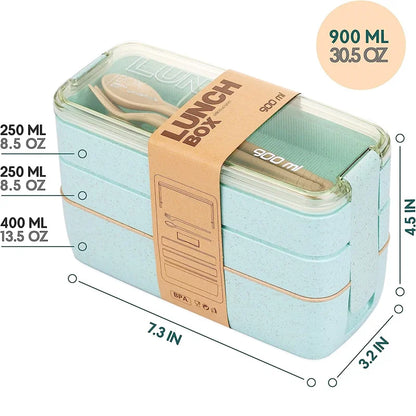 3-In-1 Bento Box Style Lunch Containers