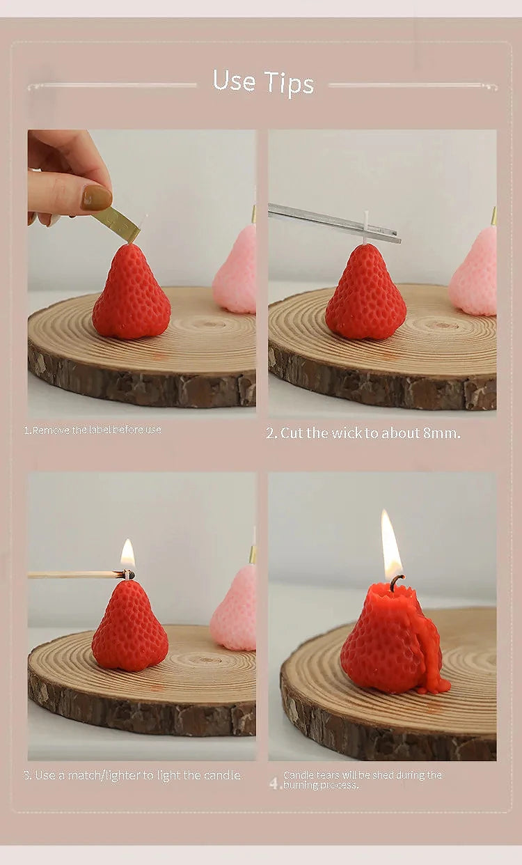 Strawberry Aromatherapy Candles with Gift Box