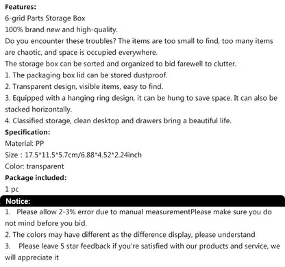 5pc Transparent Plastic Storage Boxes